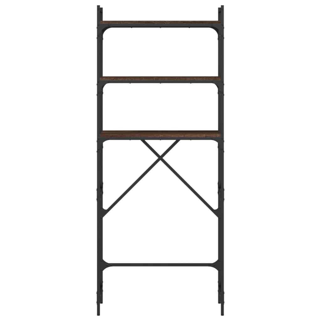 Polica za perilicu rublja boja smeđeg hrasta 67x25x163cm drvena