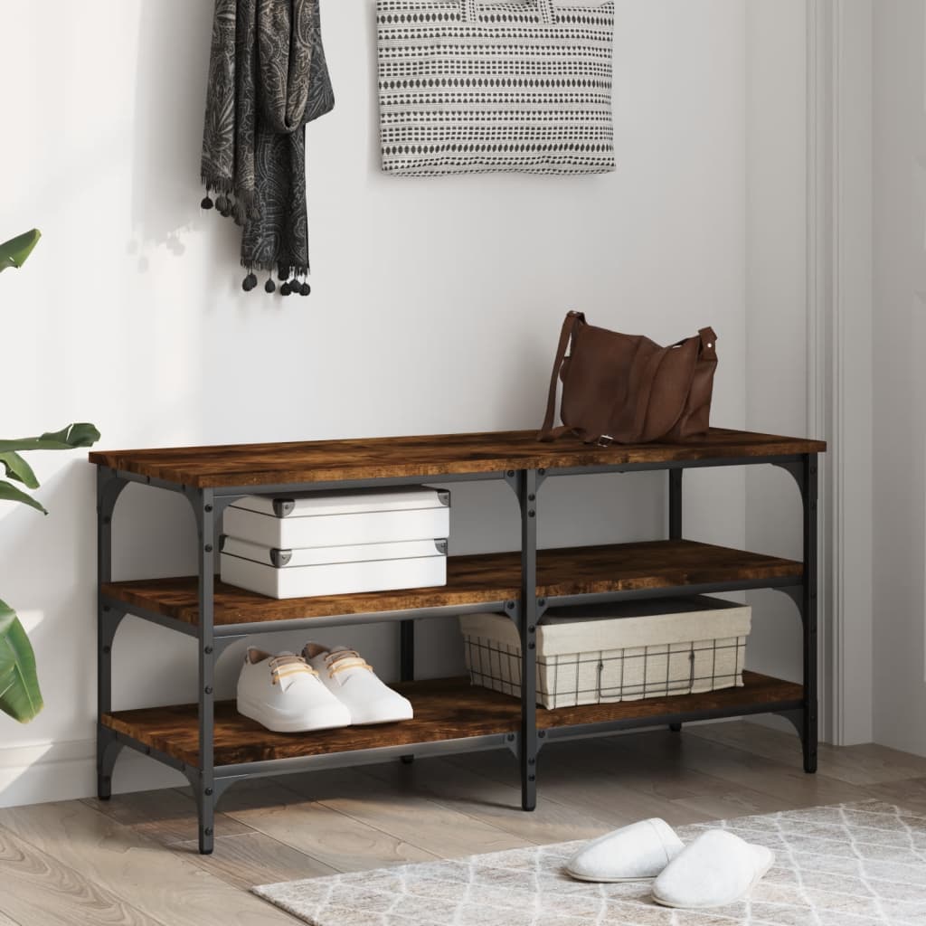 Klupa za cipele boja hrasta 100x38,5x49 cm konstruirano drvo
