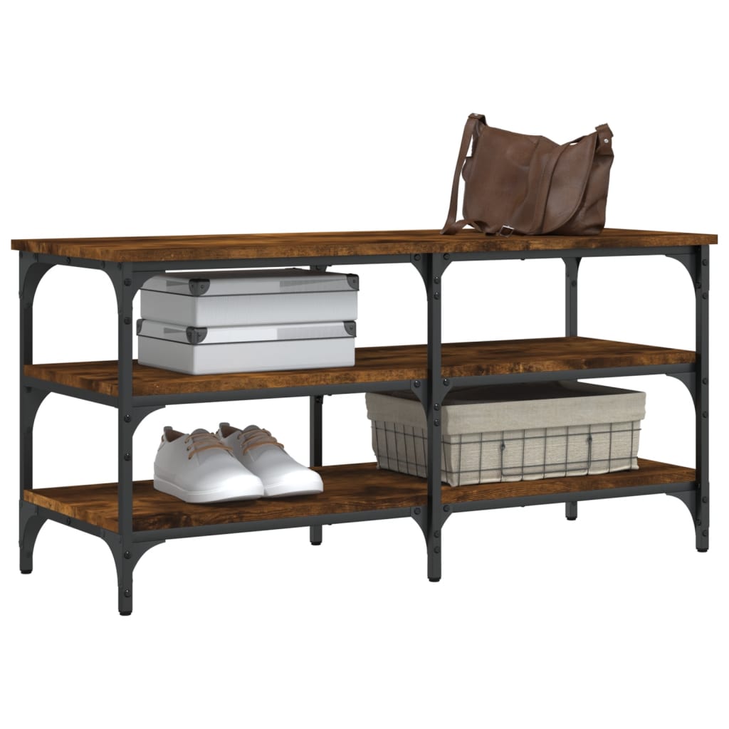 Klupa za cipele boja hrasta 100x38,5x49 cm konstruirano drvo