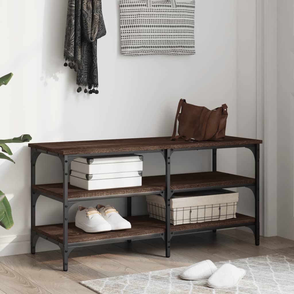 Klupa za cipele boja hrasta 100x38,5x49 cm konstruirano drvo
