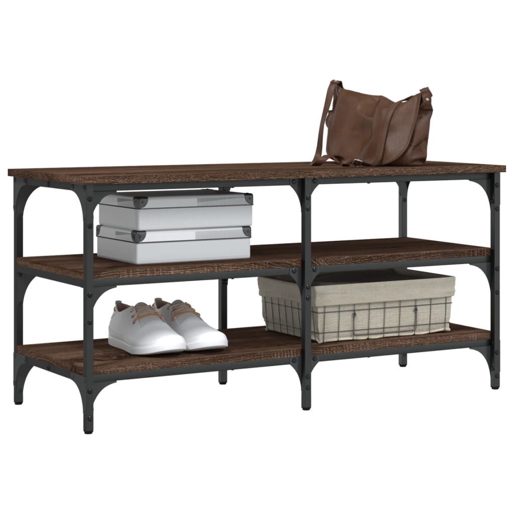 Klupa za cipele boja hrasta 100x38,5x49 cm konstruirano drvo