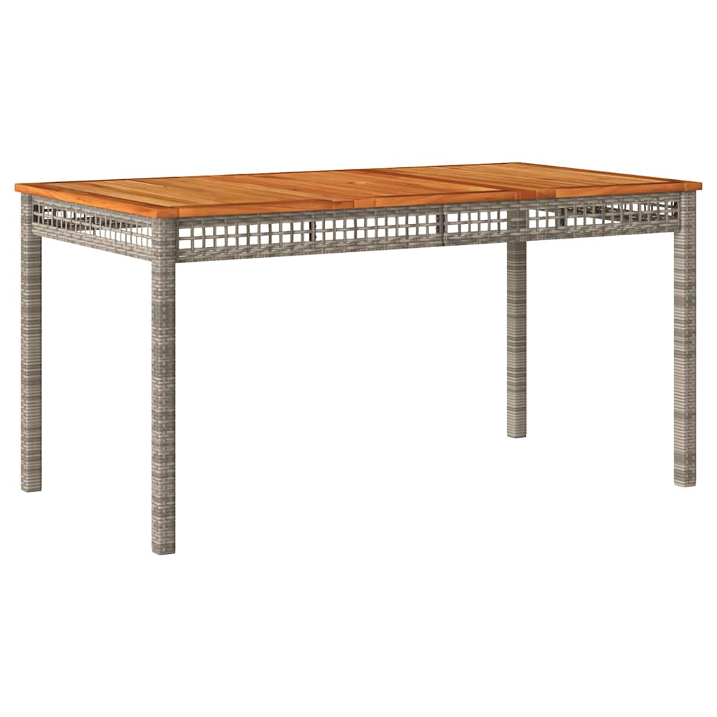 7-dijelni vrtni blagovaonski set sivi od poliratana Siva 140 cm table length