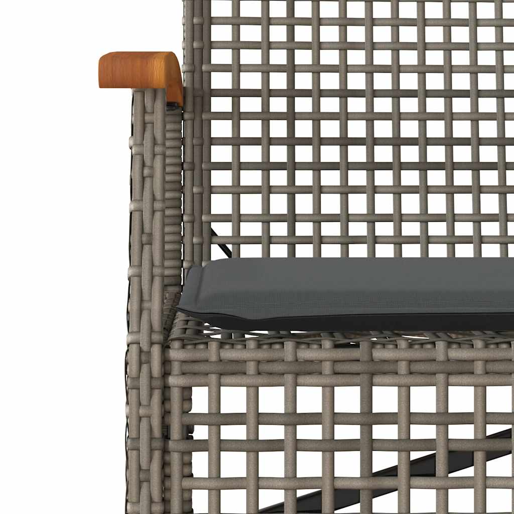 3-dijelni vrtni blagovaonski set sivi od poliratana Siva 140 cm table length