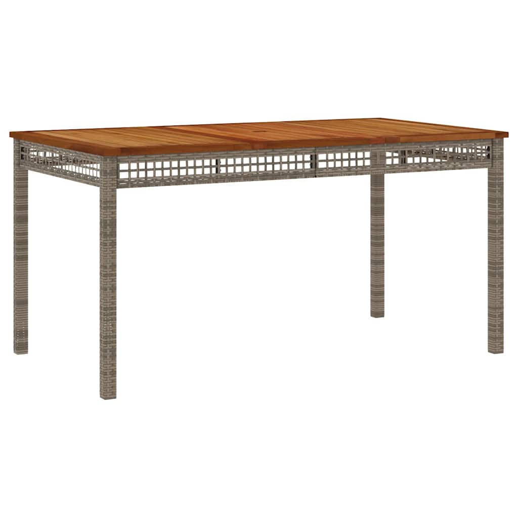 3-dijelni vrtni blagovaonski set sivi od poliratana Siva 140 cm table length