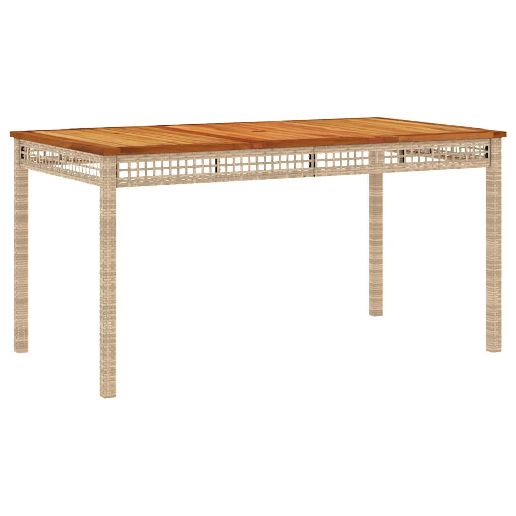 3-dijelni vrtni blagovaonski set od poliratana s jastucima bež 140 cm table length