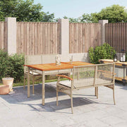 3-dijelni vrtni blagovaonski set od poliratana s jastucima bež 140 cm table length