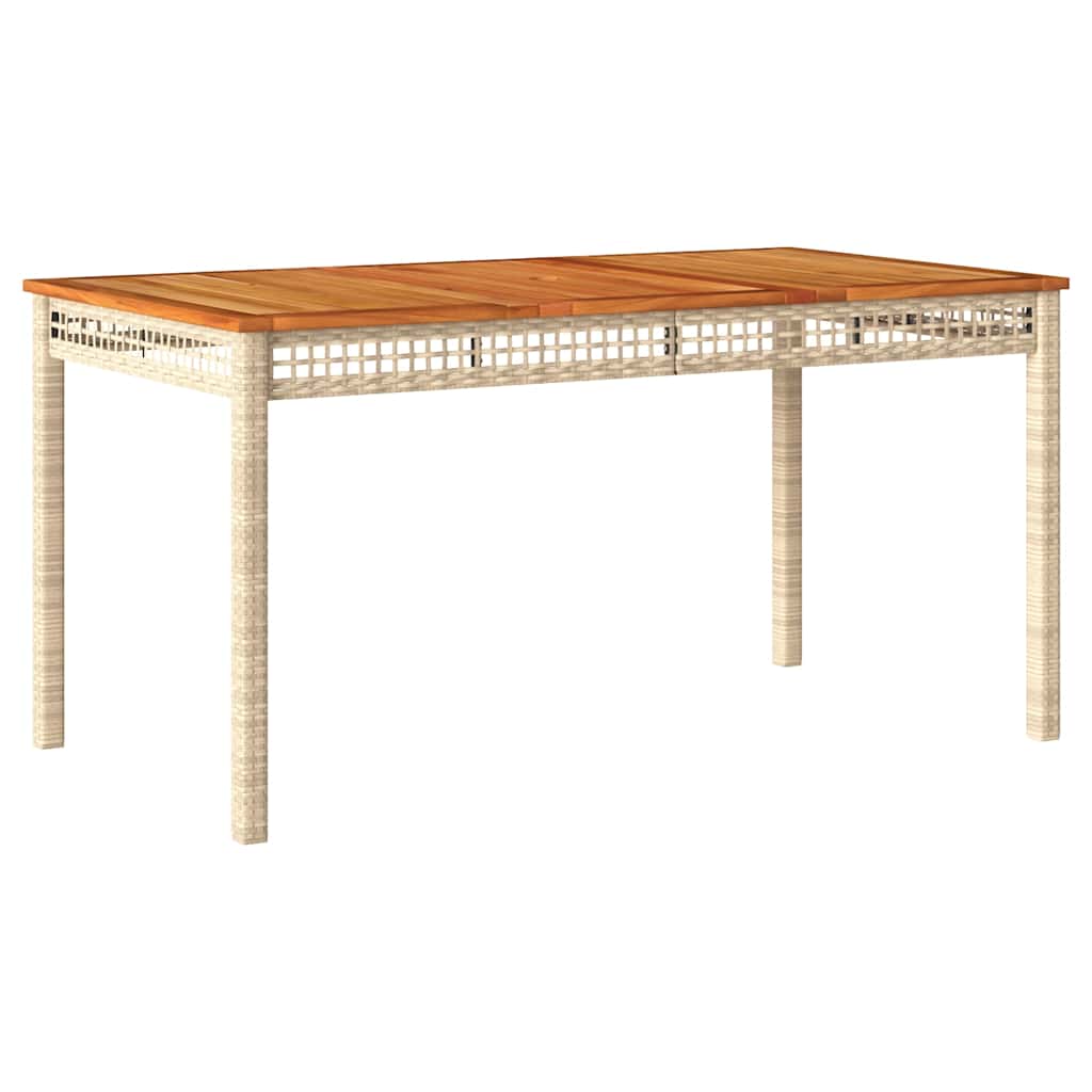 5-dijelni vrtni blagovaonski set od poliratana s jastucima bež 140 cm table length