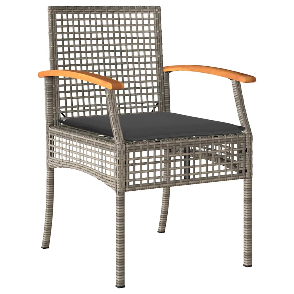7-dijelni vrtni blagovaonski set sivi od poliratana Siva 160 x 80 x 74 cm