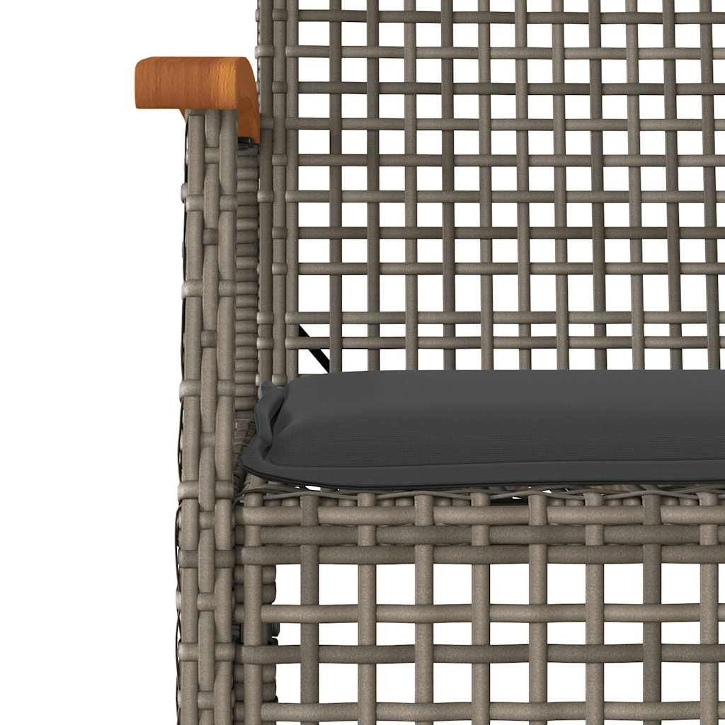 7-dijelni vrtni blagovaonski set sivi od poliratana Siva 160 x 80 x 74 cm