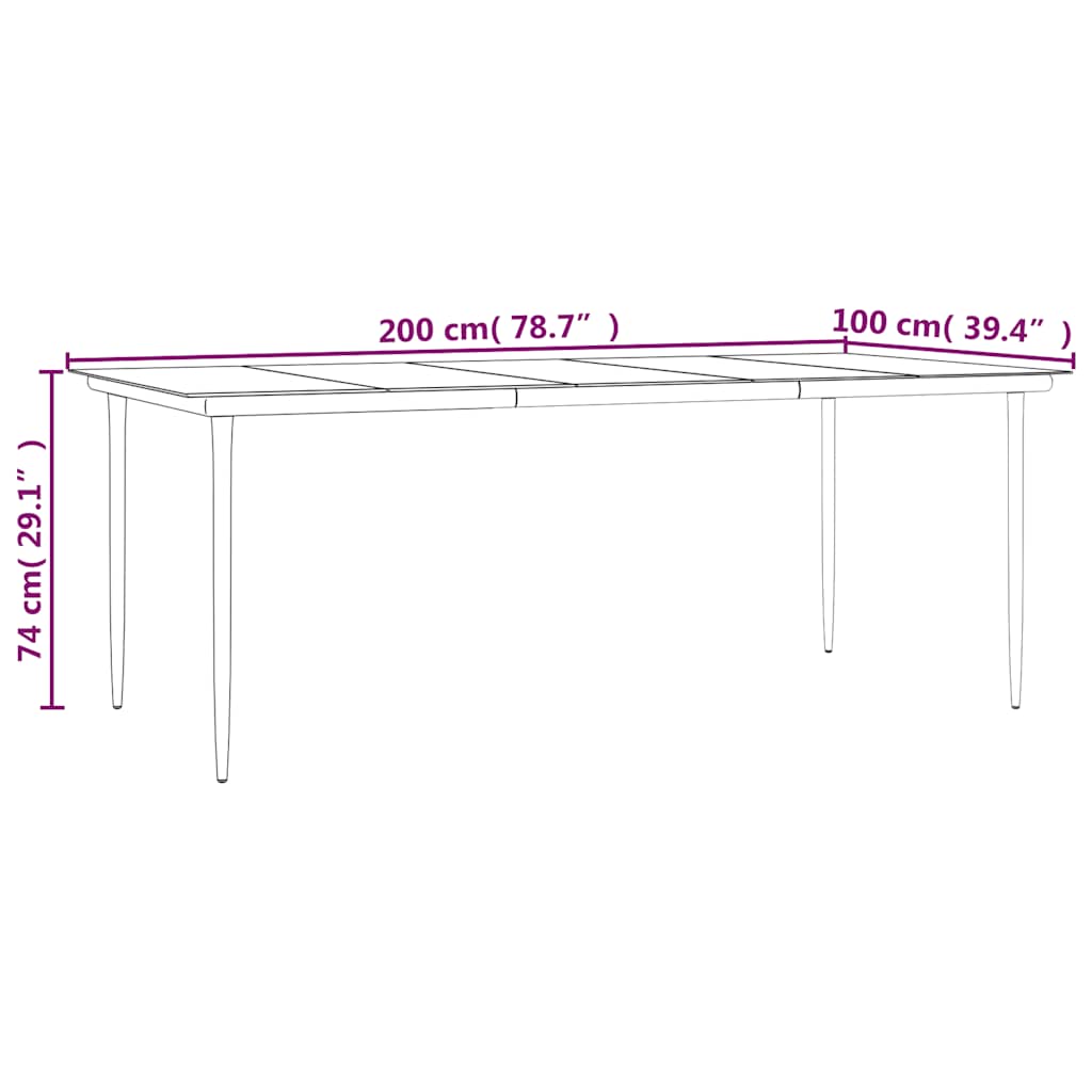 7-dijelni vrtni blagovaonski set sivi od poliratana Siva 160 x 80 x 74 cm