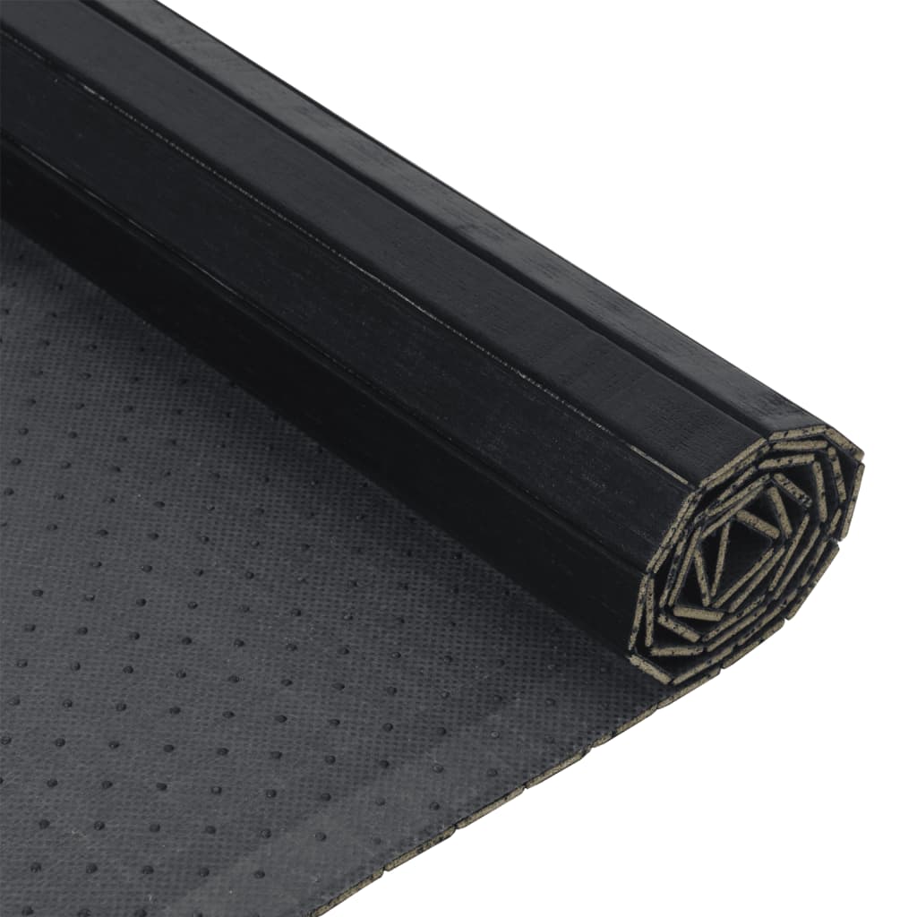 Pravokutni tepih crni 70x100 cm bambus