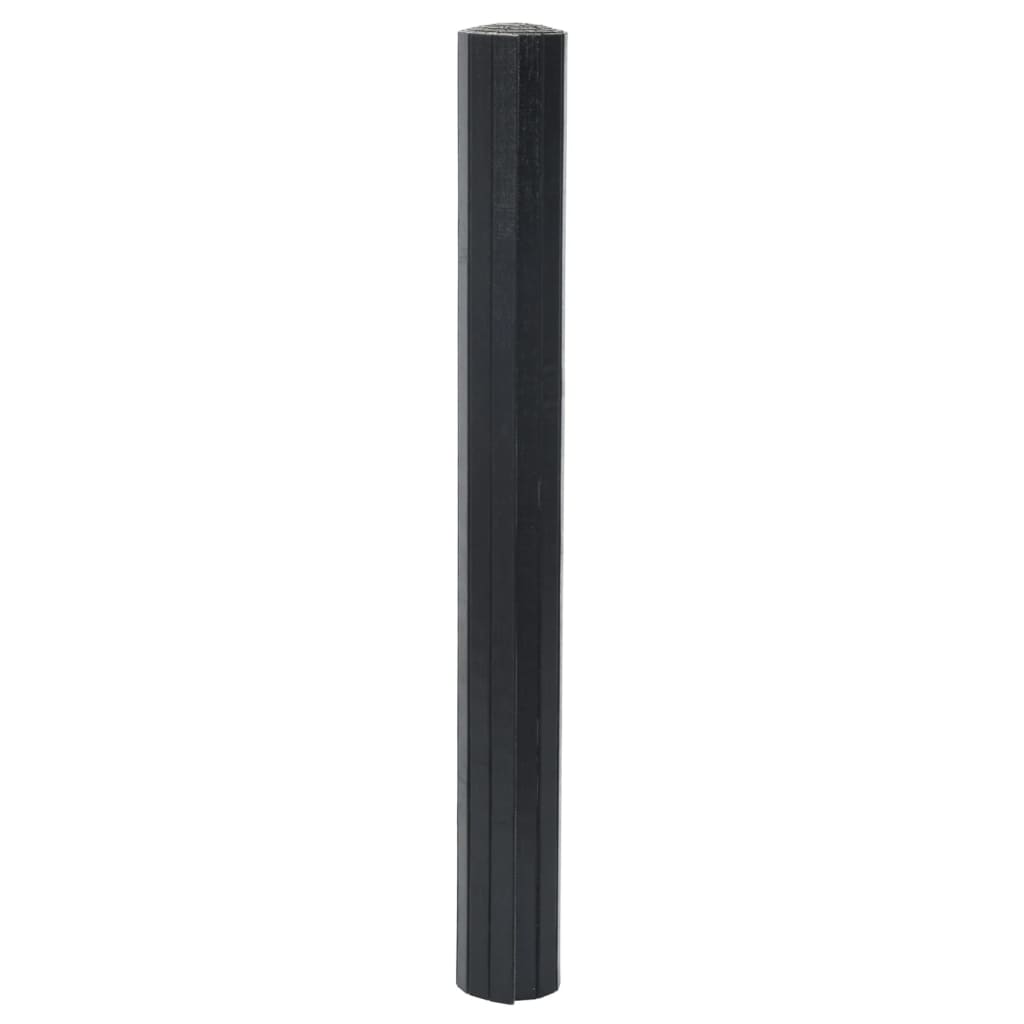 Pravokutni tepih crni 70x200 cm bambus