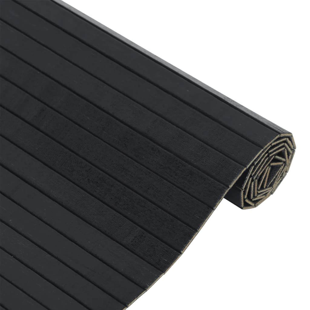 Pravokutni tepih crni 70x200 cm bambus