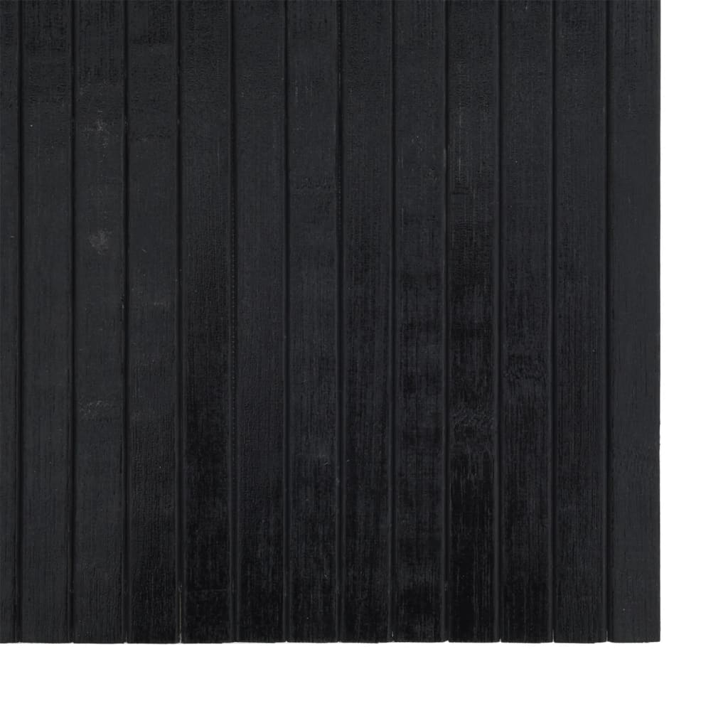 Pravokutni tepih crni 70x200 cm bambus