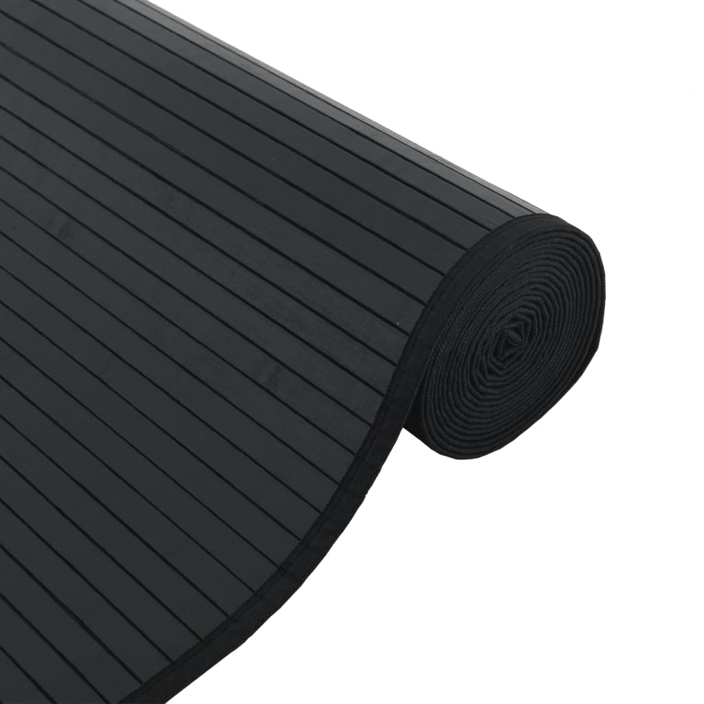 Pravokutni tepih crni 70x100 cm bambus