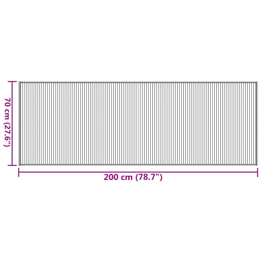 Tepih Pravokutni Tamnosmeđi 70x200 cm Bambus