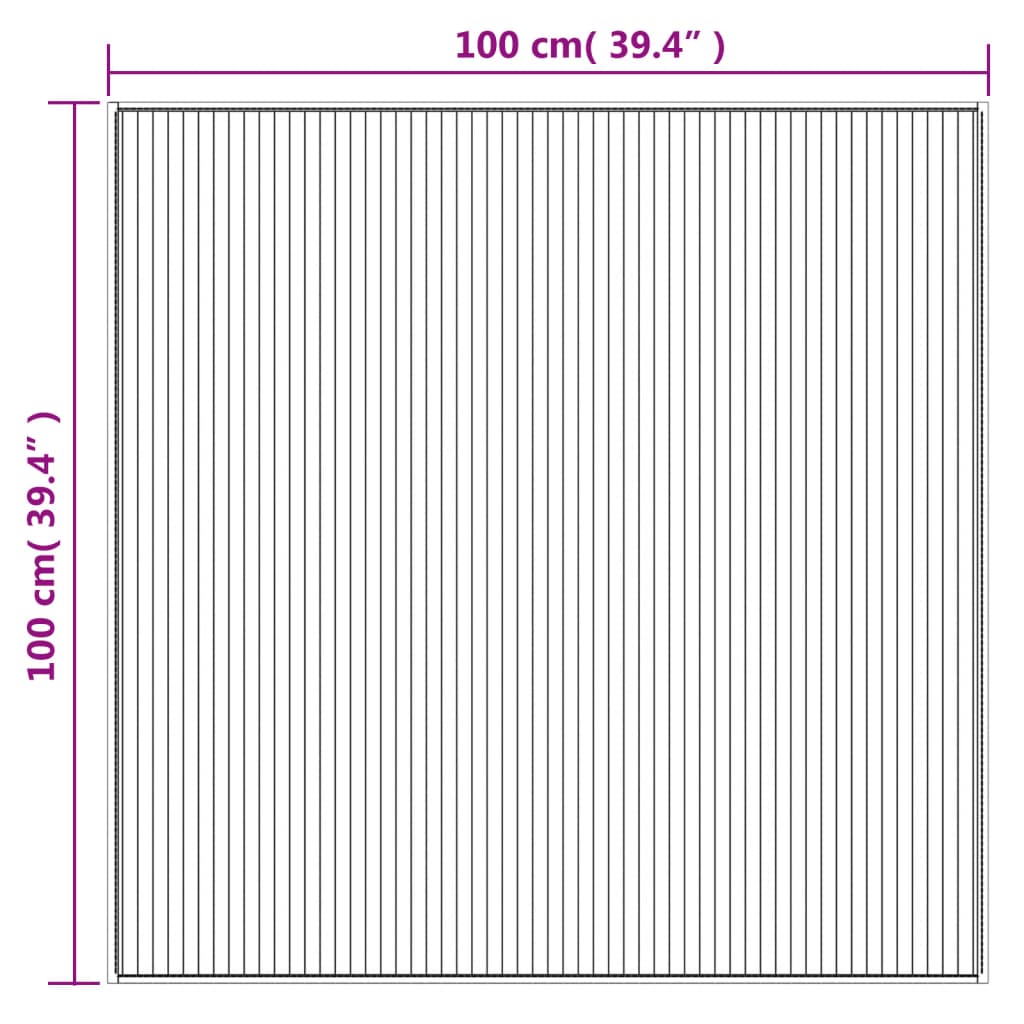 Tepih kvadratni crni 100x100 cm bambus