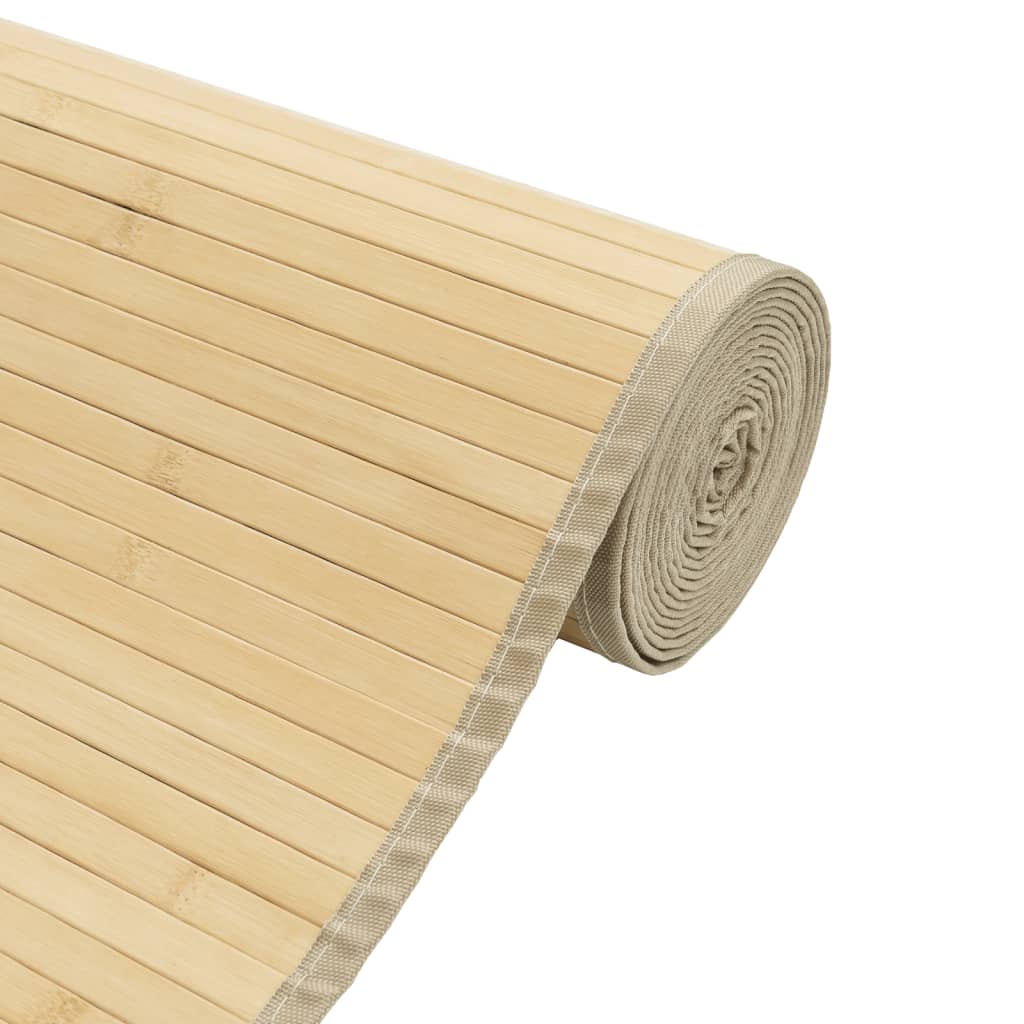 Tepih pravokutni svijetli prirodni 100 x 200 cm od bambusa