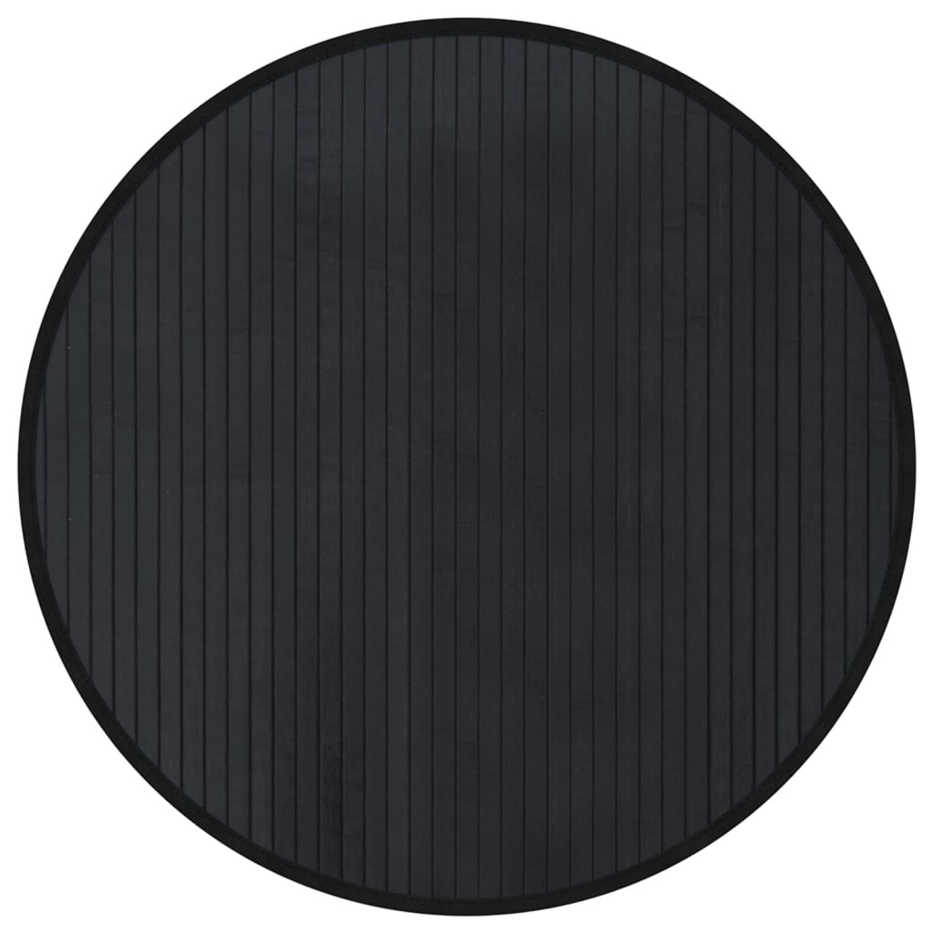 Okrugli tepih crni 60 cm bambus