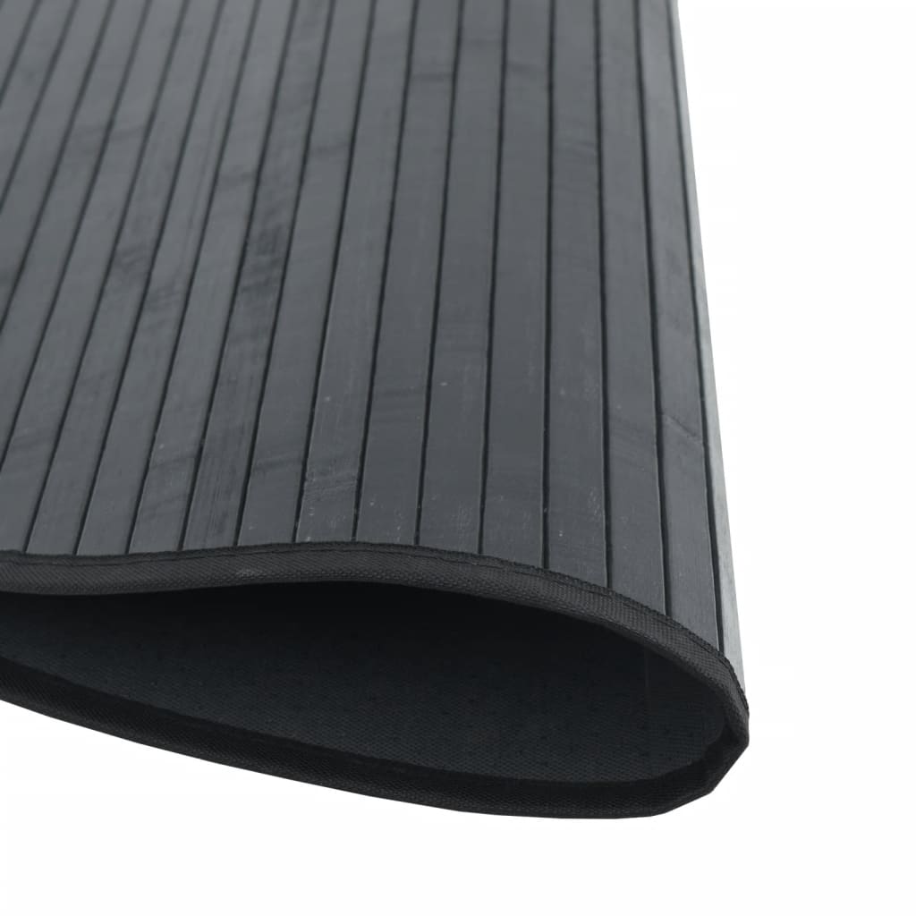 Okrugli tepih crni 60 cm bambus