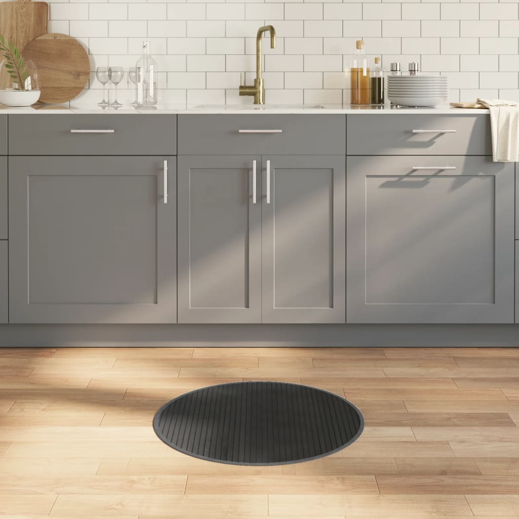 Okrugli tepih sivi 60 cm bambus