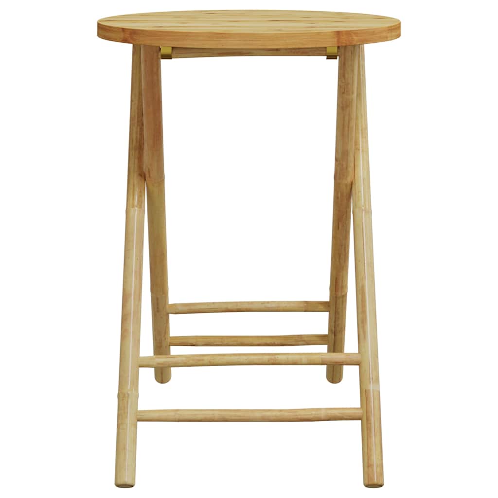 3-dijelni sklopivi bistro set s tamnosivim jastucima bambus Smeđa