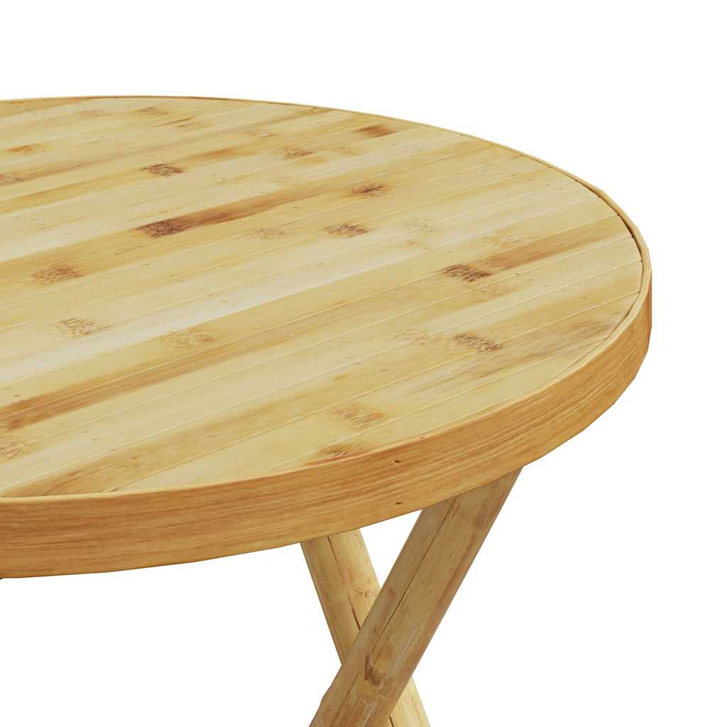 3-dijelni sklopivi bistro set s tamnosivim jastucima bambus Smeđa