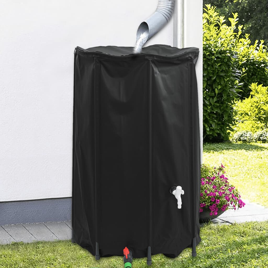 Spremnik za vodu sa slavinom sklopivi 500 L PVC Crna