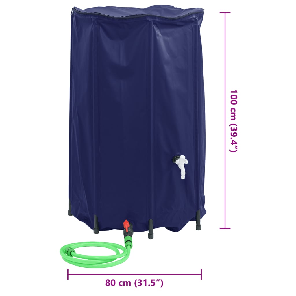 Spremnik za vodu sa slavinom sklopivi 500 L PVC Plava