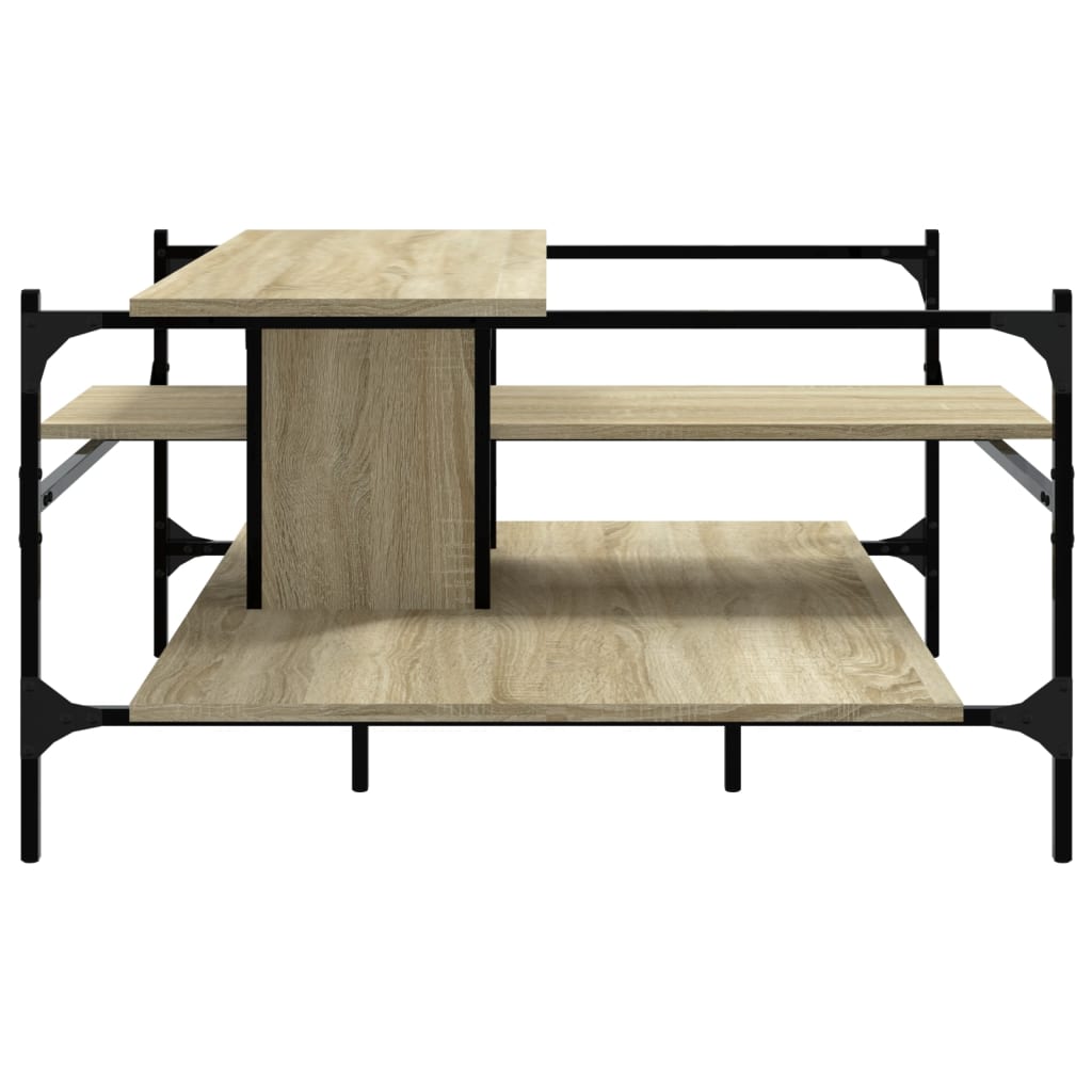 Stolić za kavu boja hrasta 100x100x48,5 cm konstruirano drvo Smeđa