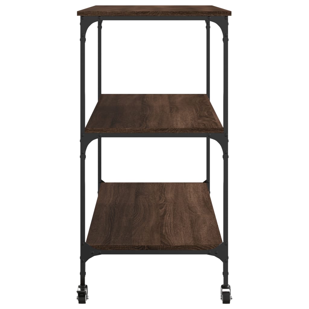 Kuhinjska kolica boja hrasta 102 x 50 x 95 cm konstruirano drvo Smeđa