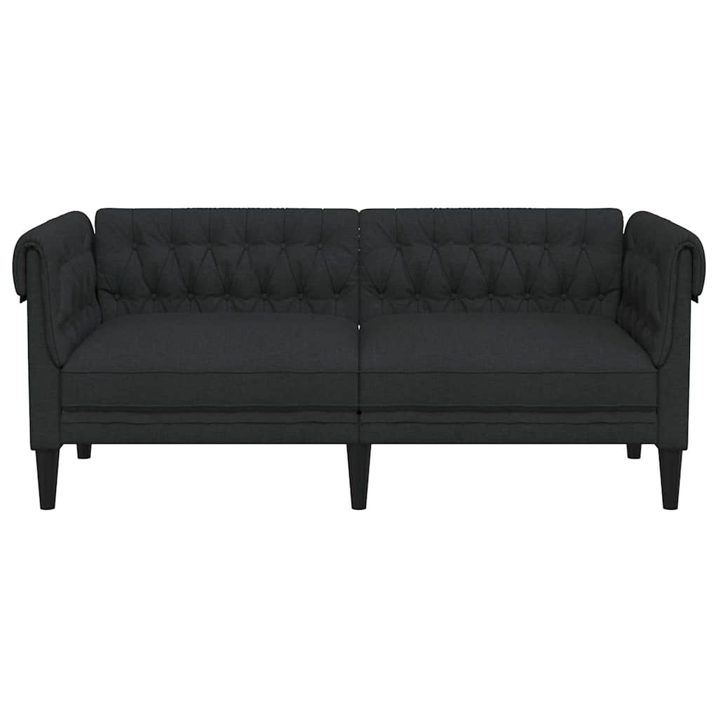 Dvosjed Chesterfield crni od tkanine