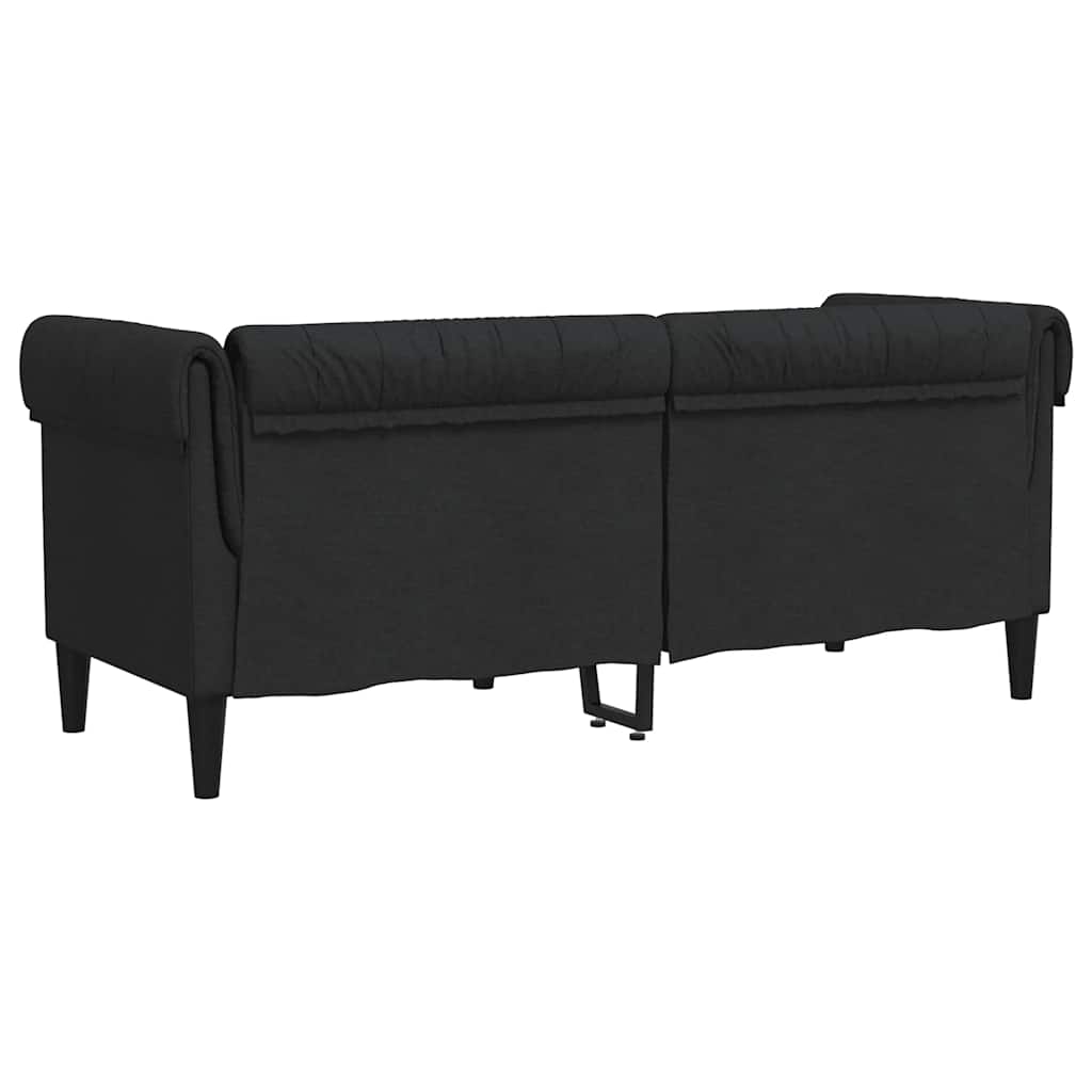 Dvosjed Chesterfield crni od tkanine