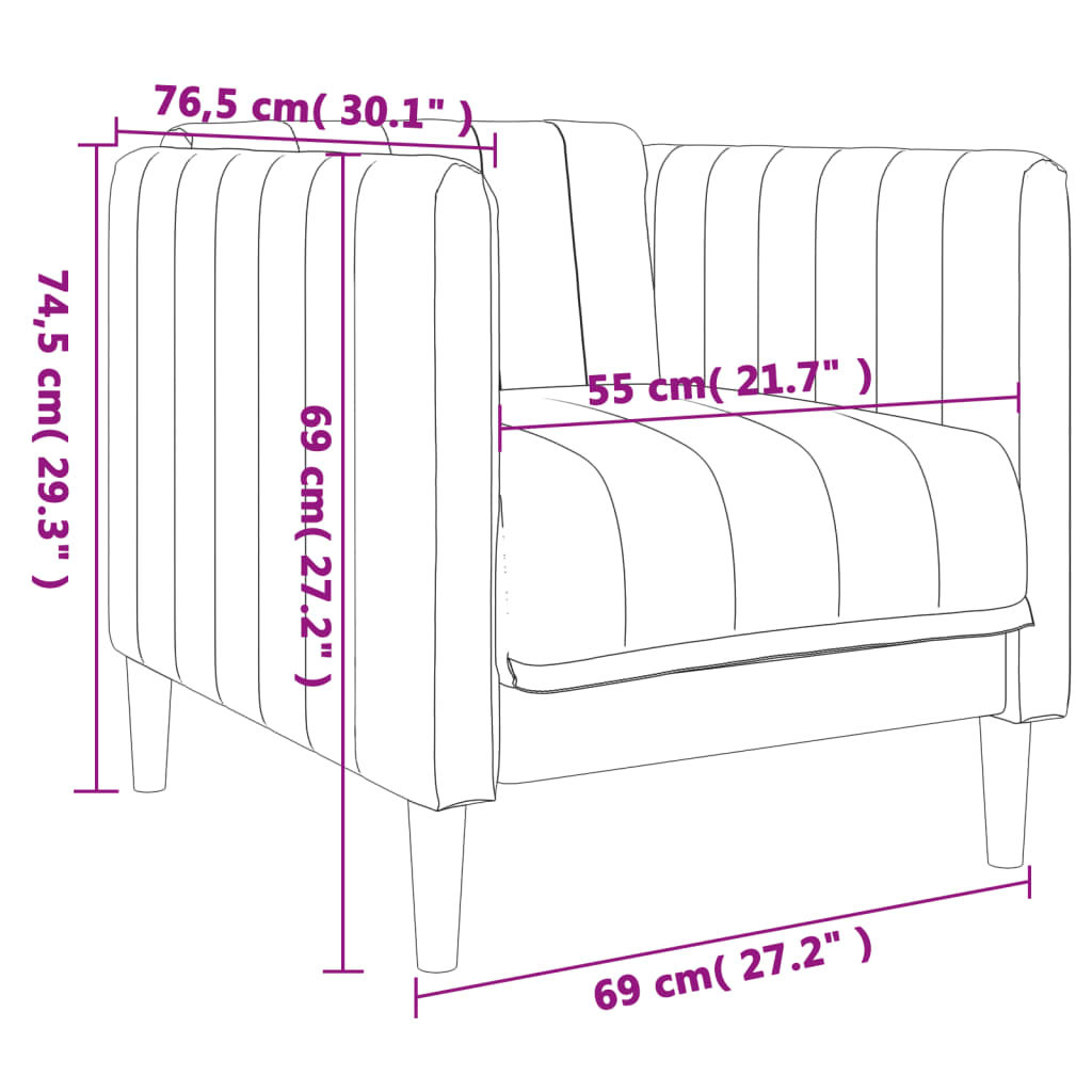 Sofa fotelja od tkanine tamnosmeđi
