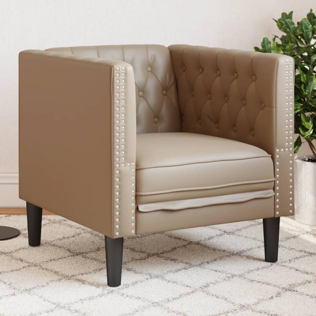 Chesterfield sofa fotelja cappuccino umjetna koža