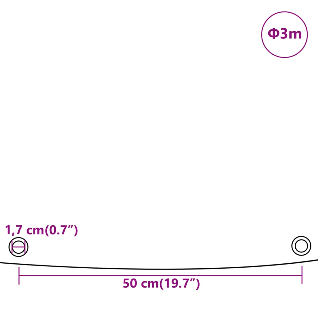 Cerada plava Ø 3 m 650 g/m²