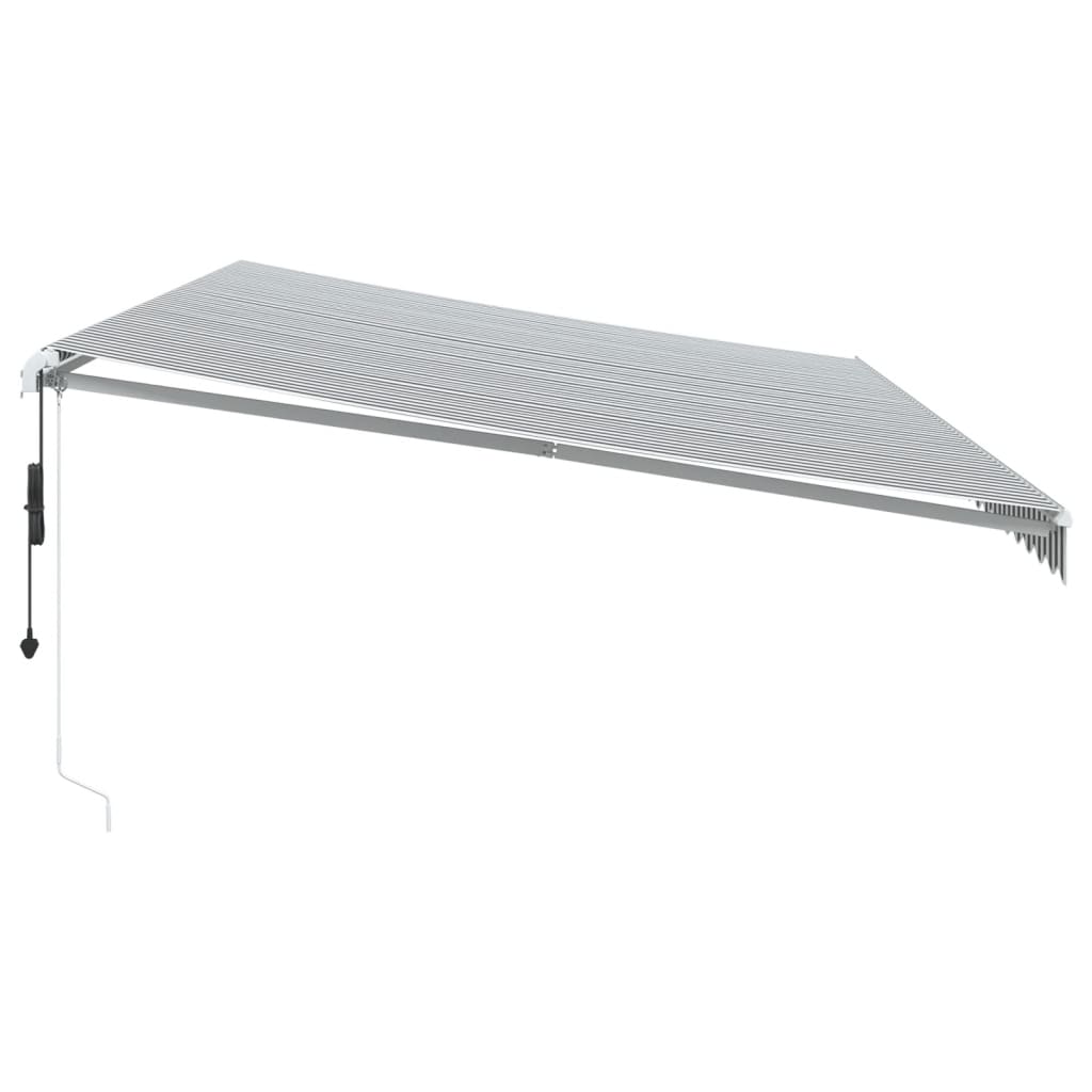 Tenda na automatsko uvlačenje antracit i bijela 600 x 350 cm