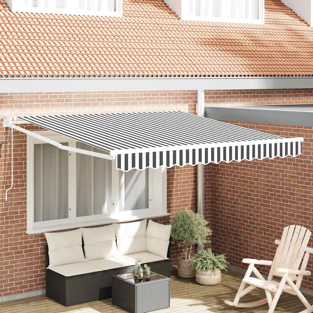 Uvlačiva tenda antracit i bijela 3x2,5 m tkanina i aluminij