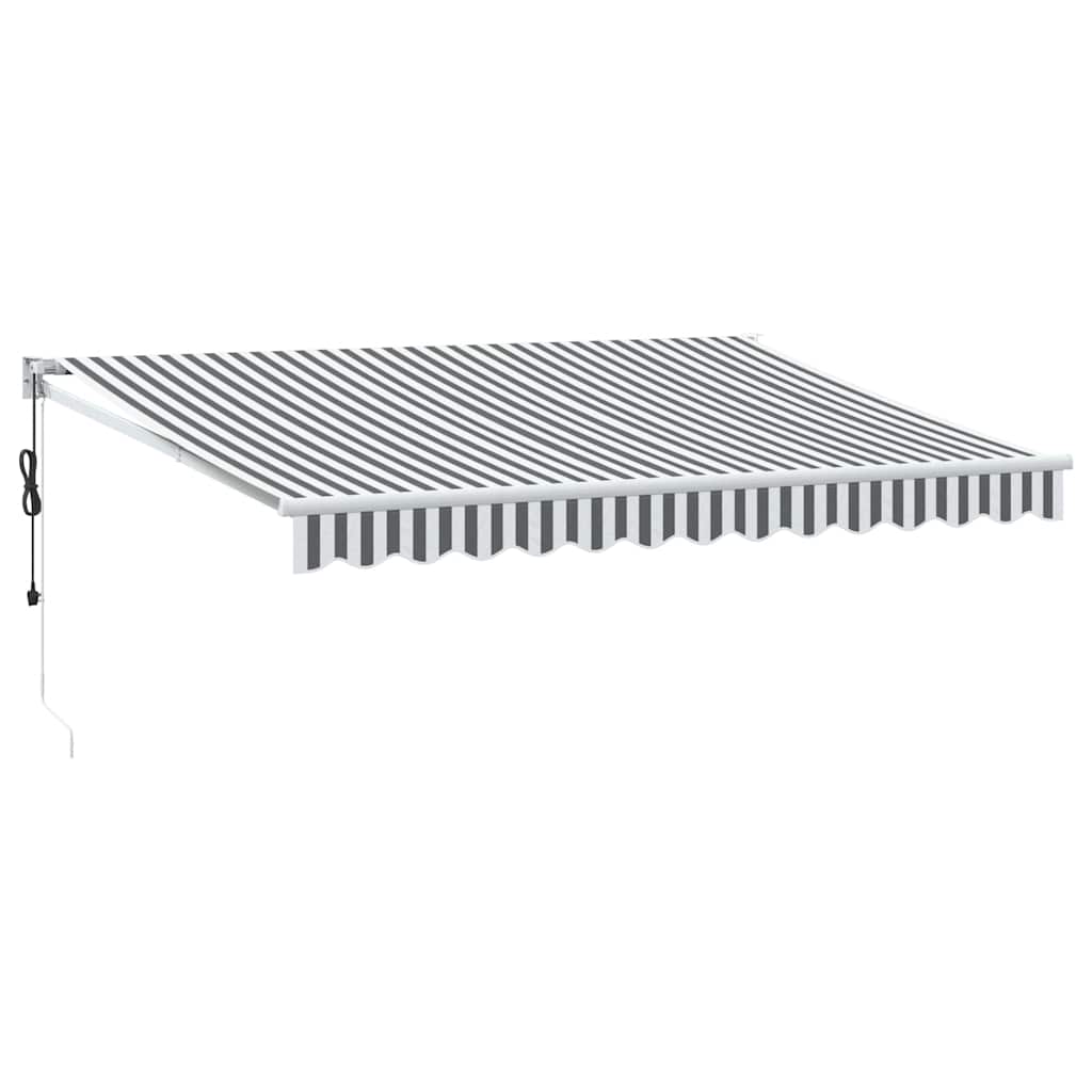 Uvlačiva tenda antracit i bijela 3,5x2,5 m tkanina i aluminij