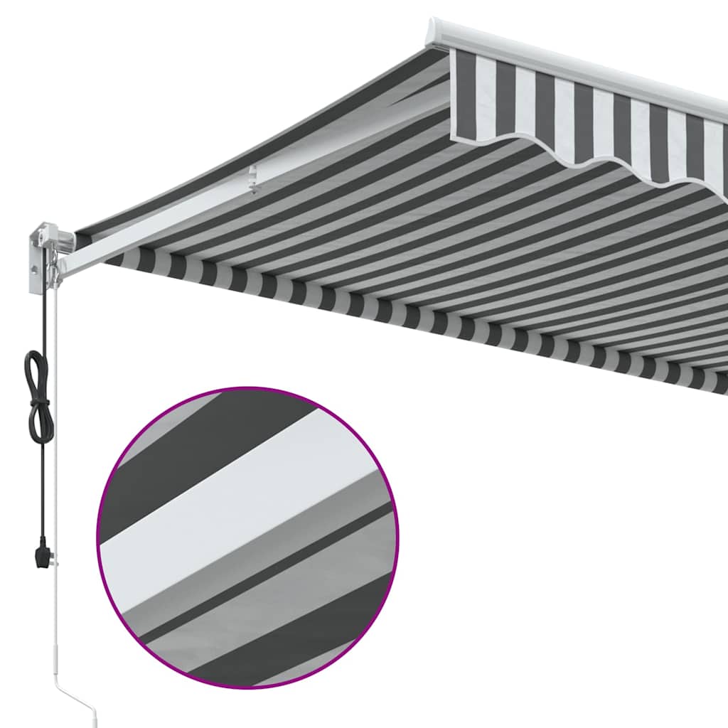Uvlačiva tenda antracit i bijela 3,5x2,5 m tkanina i aluminij