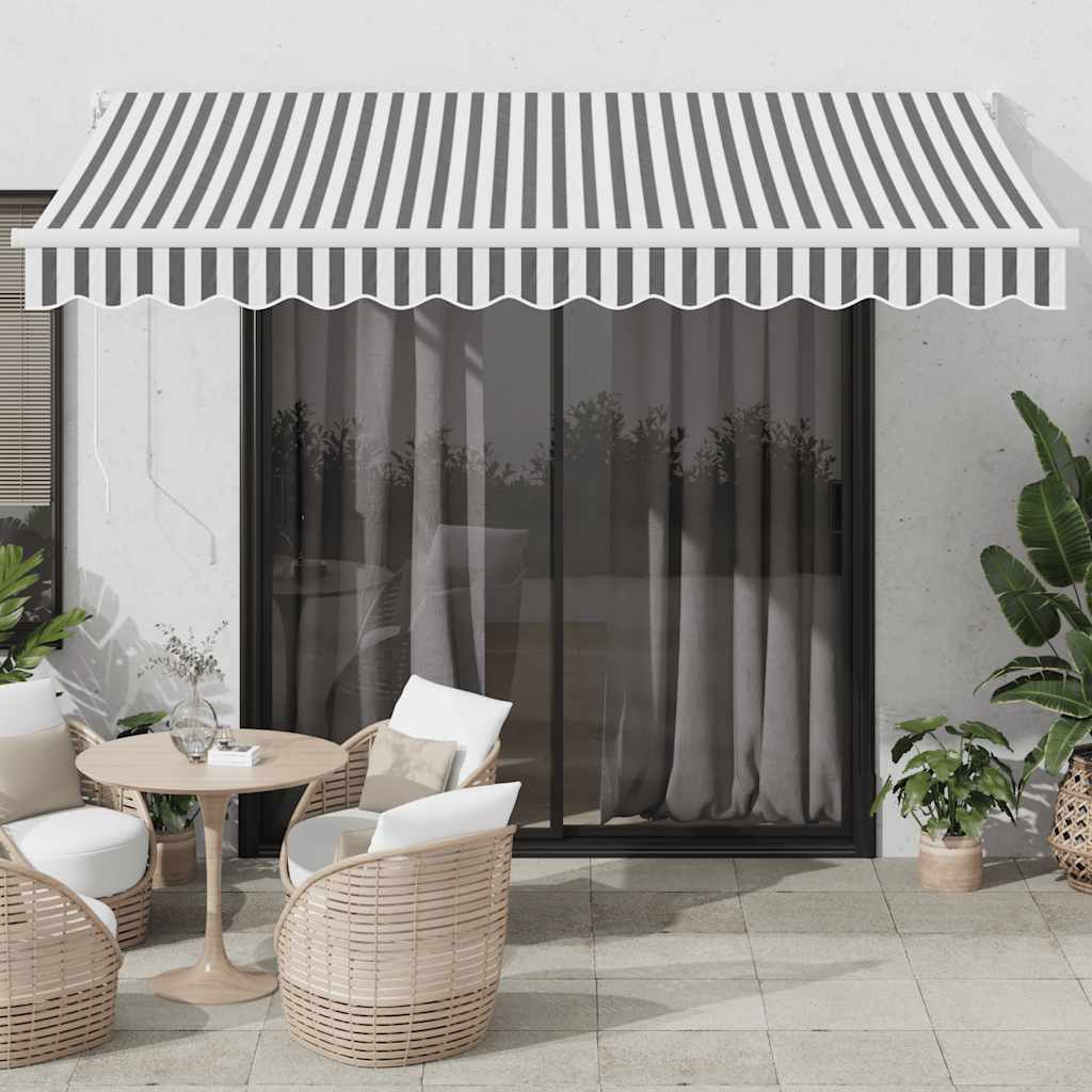 Uvlačiva tenda antracit i bijela 3,5x2,5 m tkanina i aluminij