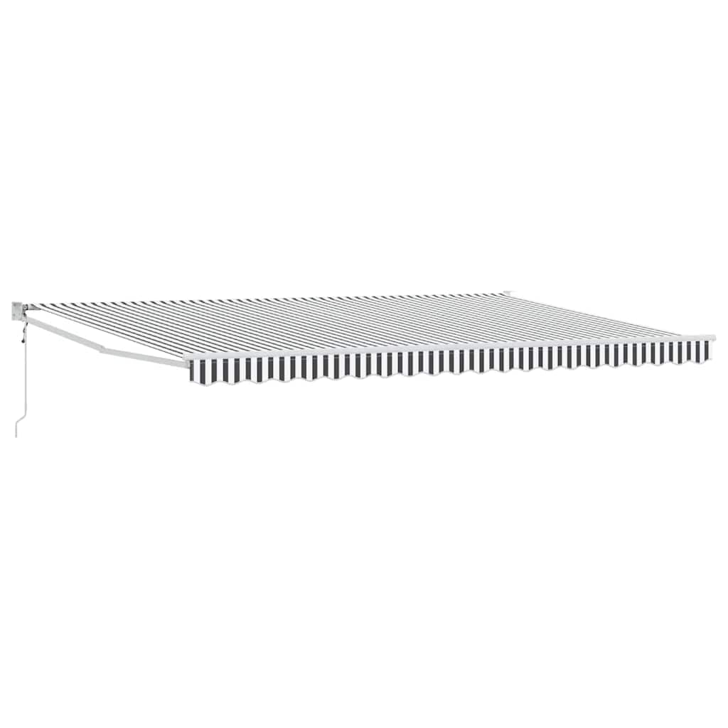 Uvlačiva tenda antracit i bijela 5x3 m tkanina i aluminij