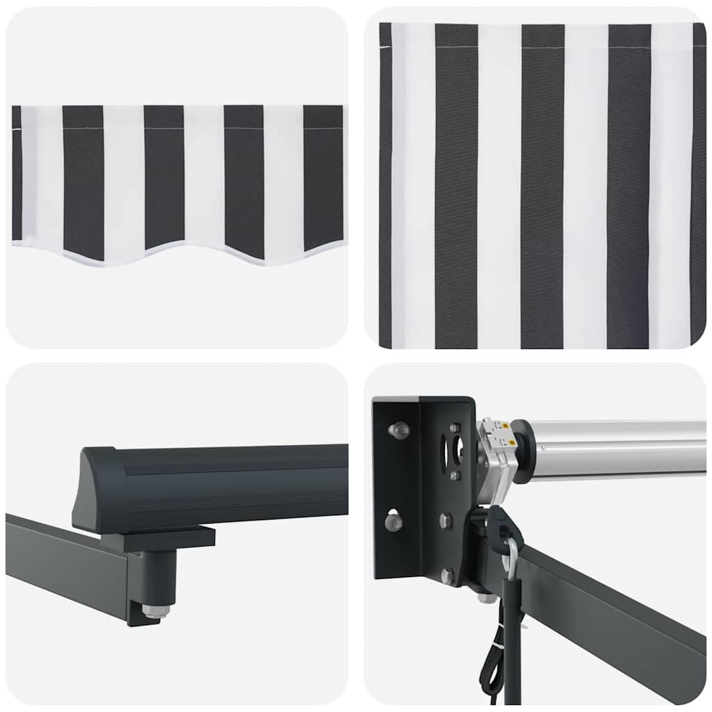 Uvlačiva tenda antracit i bijela 3x2,5 m tkanina i aluminij