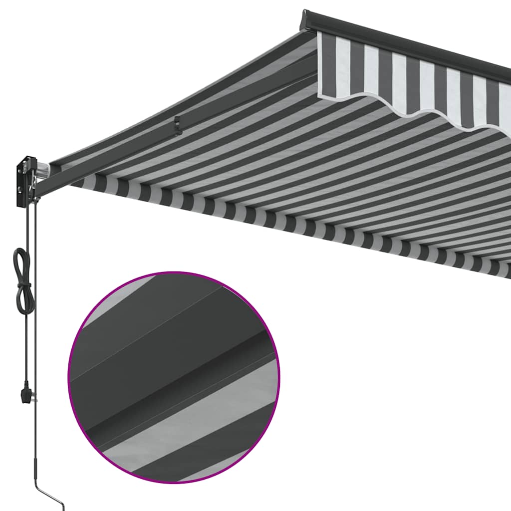 Uvlačiva tenda antracit i bijela 3,5x2,5 m tkanina i aluminij
