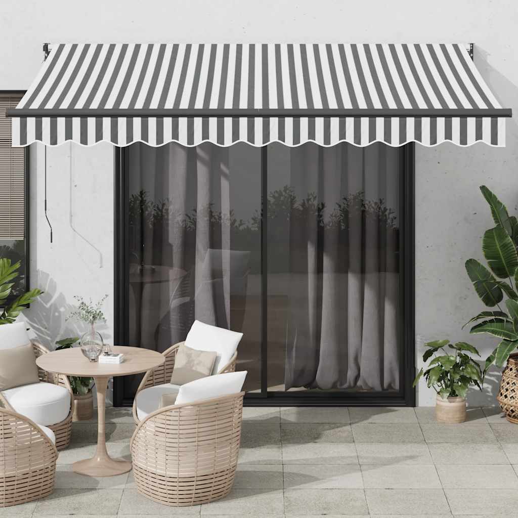 Uvlačiva tenda antracit i bijela 3,5x2,5 m tkanina i aluminij