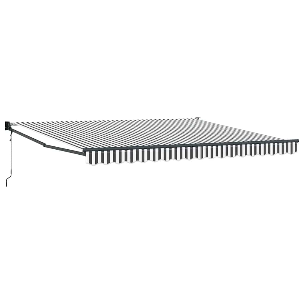 Uvlačiva tenda antracit i bijela 4x3 m tkanina i aluminij