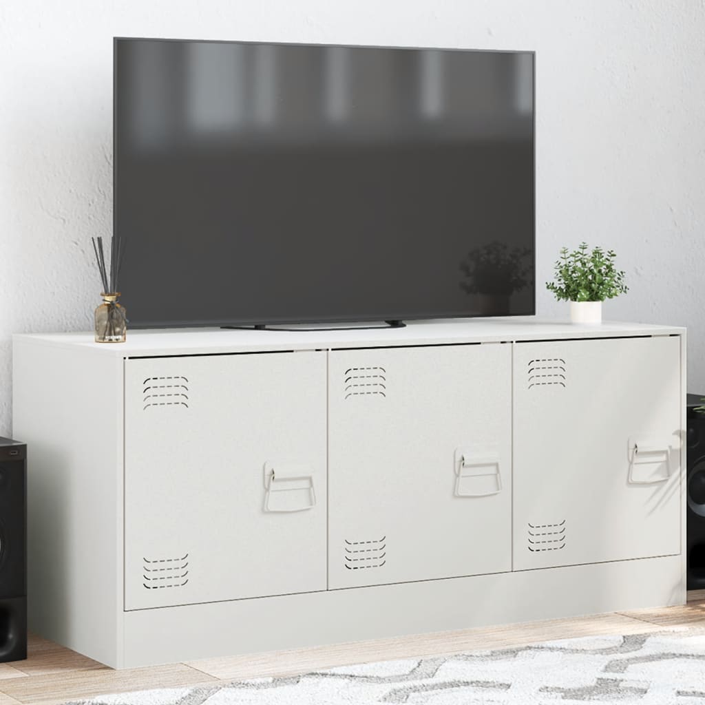 TV ormarić bijeli 99 x 39 x 44 cm čelični Bijela