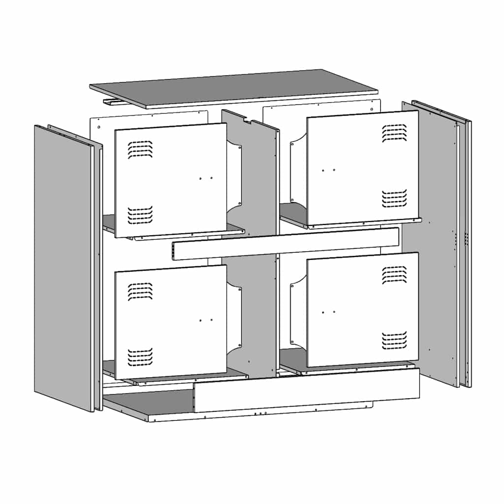 Komoda crna 67 x 39 x 73 cm čelična