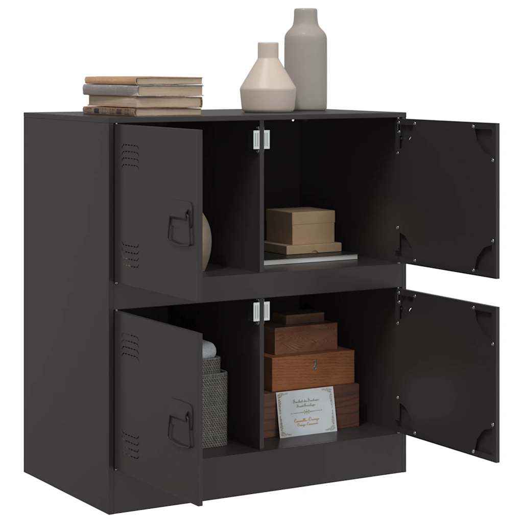 Komoda crna 67 x 39 x 73 cm čelična