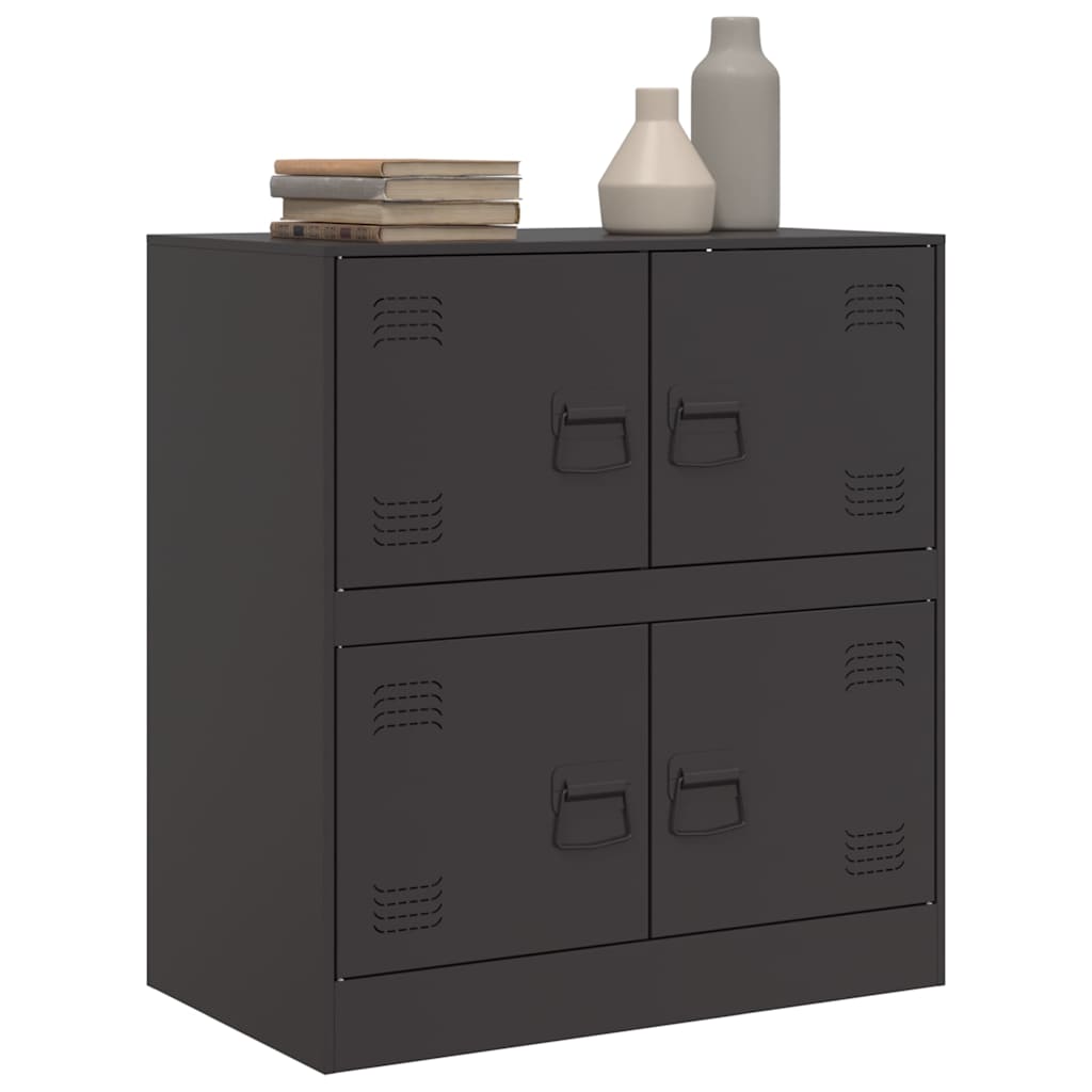 Komoda crna 67 x 39 x 73 cm čelična
